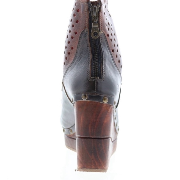 Bed Stu Two-Tone Leather Wedge Boots - Picture 7 of 11